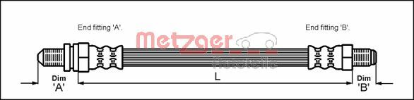 Flessibile del freno - 4112502 METZGER